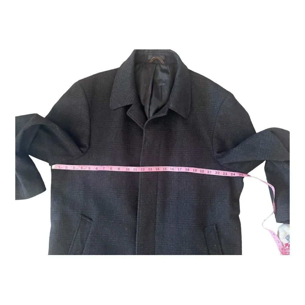Lauren Ralph Lauren Size 46L Jacket Men's Black Cashmere Wool Overcoat LRL Coat